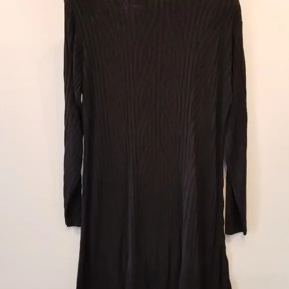 Vintage 90's Black Sweater Knit Dress Stretch Petites Long Sleeve Womens Size XL - Picture 8 of 11